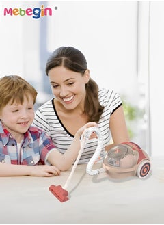 Kids' Vacuum Cleaner with Realistic Light and Sounds, Interactive Toy Vacuum, Creative Cleaning Toy Set, Play House Toy, Ideal Gift for Kids Aged 3+, 3 AA Batteries Required(Not Included), 9*11*17cm