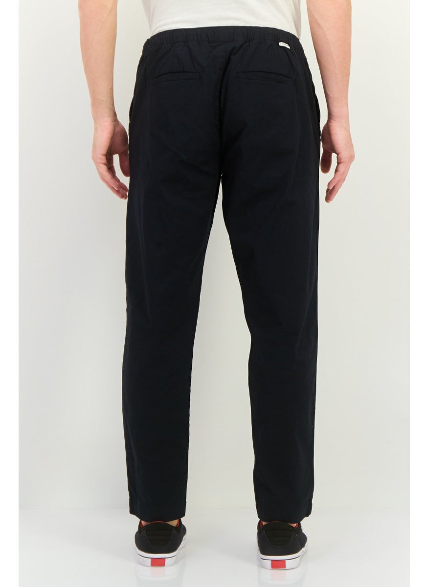 Gazzarrini Men Regular Fit Solid Chino Pants, Navy  - Image 3