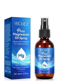Yecuce 60ml Pure Magnesium Oil Spray Natural Body Oil Spray for Better Sleep Relief and Relaxation Relieve Muscle Tension Organic Magnesium Oil Spray for Feet Magnesium Spray  - Image 1