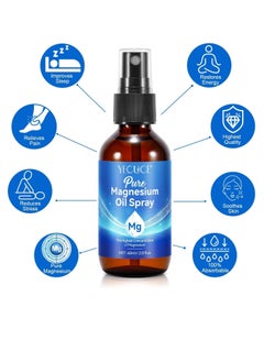 Yecuce 60ml Pure Magnesium Oil Spray Natural Body Oil Spray for Better Sleep Relief and Relaxation Relieve Muscle Tension Organic Magnesium Oil Spray for Feet Magnesium Spray  - Image 4