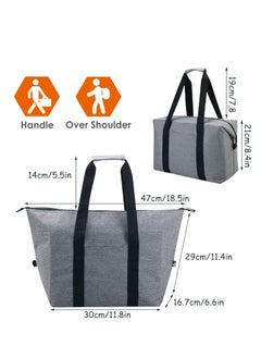 Excefore Cool Bag, Large Capacity Lunch Bag, Collapsible Cooler Bag, Waterproof Insulated Bag With Hard Liner For Food Bag, for Food Delivery, Outdoor BBQ, Picnic Camping, Family Activitives  - Image 2