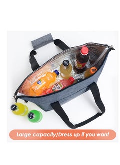 Excefore Cool Bag, Large Capacity Lunch Bag, Collapsible Cooler Bag, Waterproof Insulated Bag With Hard Liner For Food Bag, for Food Delivery, Outdoor BBQ, Picnic Camping, Family Activitives  - Image 5