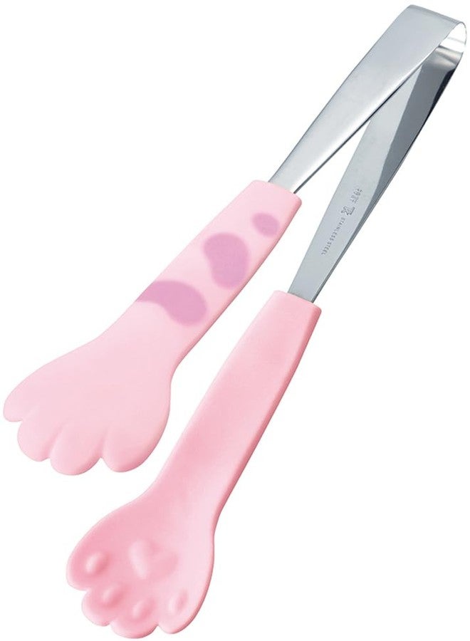 Miya Tanabe Metal Fittings 9.5-Inch Pink Noodle and Pasta Tongs - Image 1
