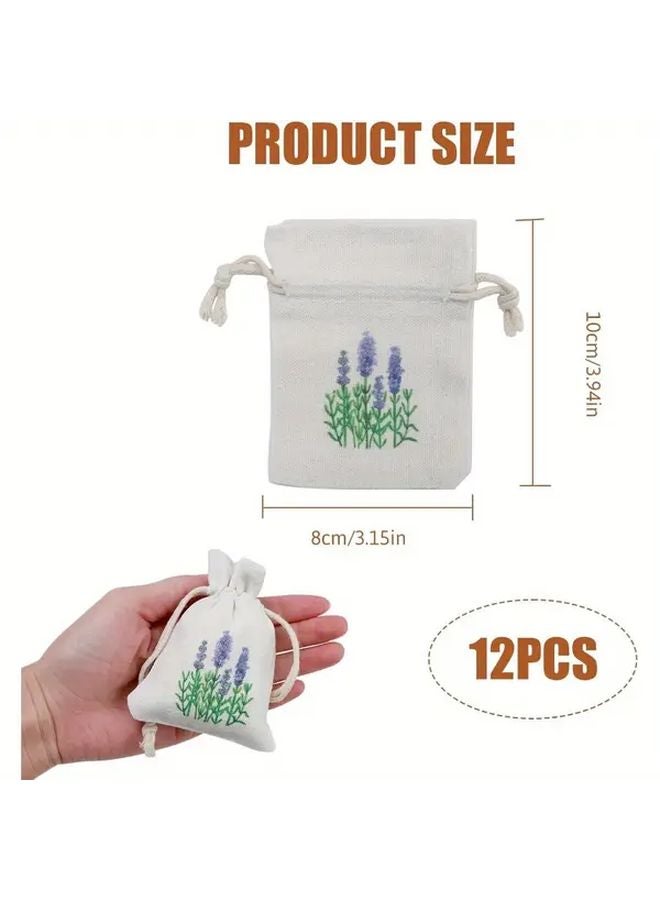 12 Pack Lavender Pattern Scented Pouches Natural Insect Repellent Bags For Wardrobe Car - Image 3