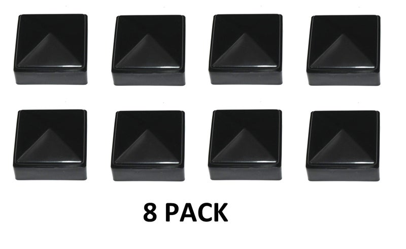 Jsp Manufacturing New Plastic Black 2X2 Fence Post Caps For Metal, Plastic,Vinyl Or Wood 2 X 2 Posts (2"" X 2"" Inside Dimension) (2 1/4"" X 2 1/4"" Outside Dimensions) Made In The Usa (8 Pack) - Image 2