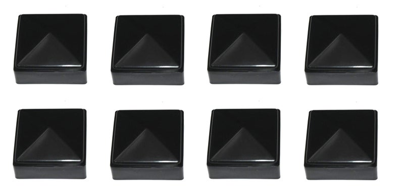 Jsp Manufacturing New Plastic Black 2X2 Fence Post Caps For Metal, Plastic,Vinyl Or Wood 2 X 2 Posts (2"" X 2"" Inside Dimension) (2 1/4"" X 2 1/4"" Outside Dimensions) Made In The Usa (8 Pack) - Image 1