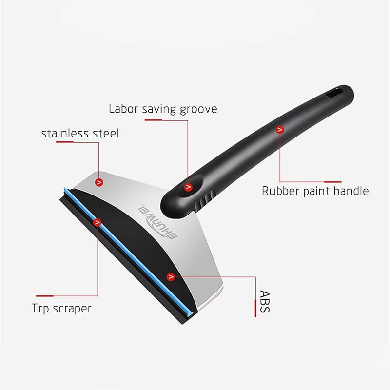 BOLHGF Ice Scraper Snow Scraper for Car, Stainless Steel Car Windshield Ice Scraper Snow Shovel Ice Removal Tool, Car Window Scraper for Car Truck SUV Windshield Ice Remove (Green) - Image 5