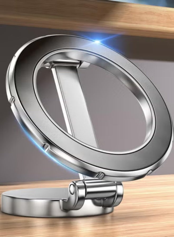 MagSafe Car Mount Holder with 360° Rotation – Magnetic Phone Mount for iPhone 15, 14, 13, 12 Series Pro/Pro Max | Secure Dashboard or Vent Clip | Strong Magnet, One-Hand Operation, Silver Finish  - Image 1