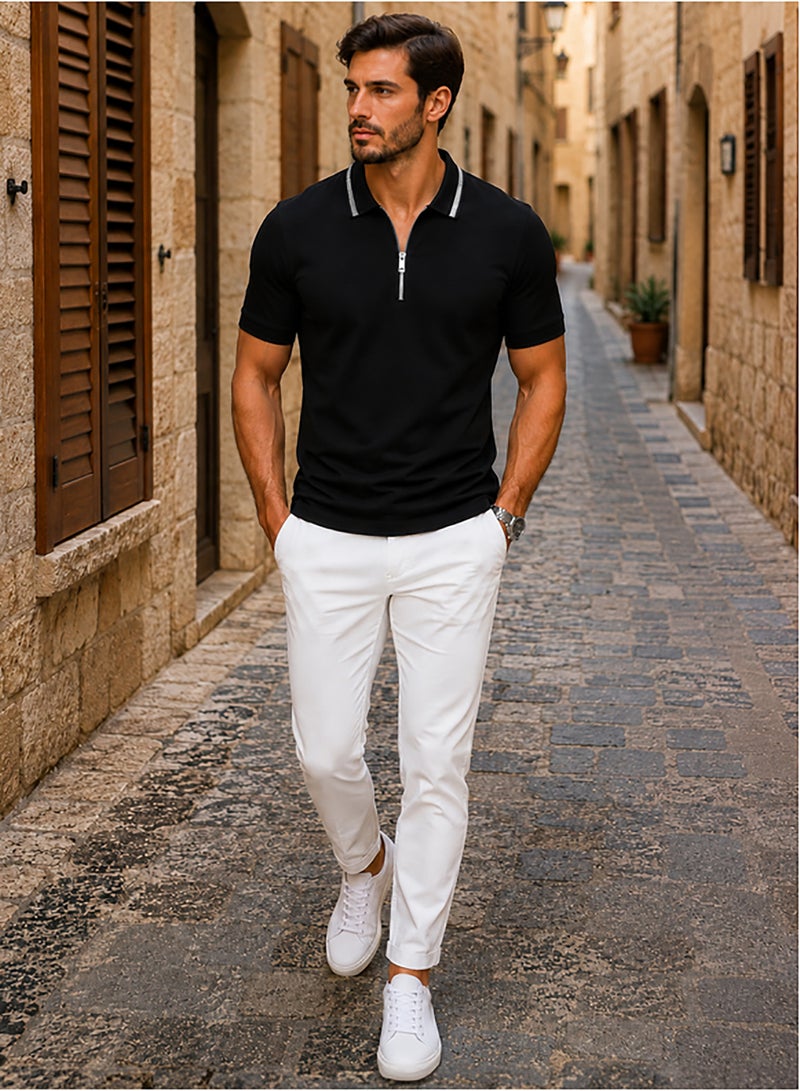 Hero Basic Pique Zipper Polo Shirt