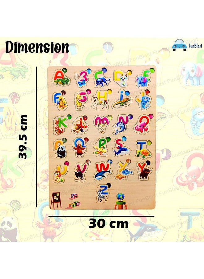 فنبلاست لوحة فن بلاست لتعليم الحروف الأبجدية الكبيرة - لوحة ألغاز تعليمية خشبية ملونة للأطفال، لعبة لوحة الصور المقطوعة لمرحلة ما قبل المدرسة، ألعاب ألغاز للأطفال الصغار من عمر 1 2 3 4 5 سنوات - Image 2