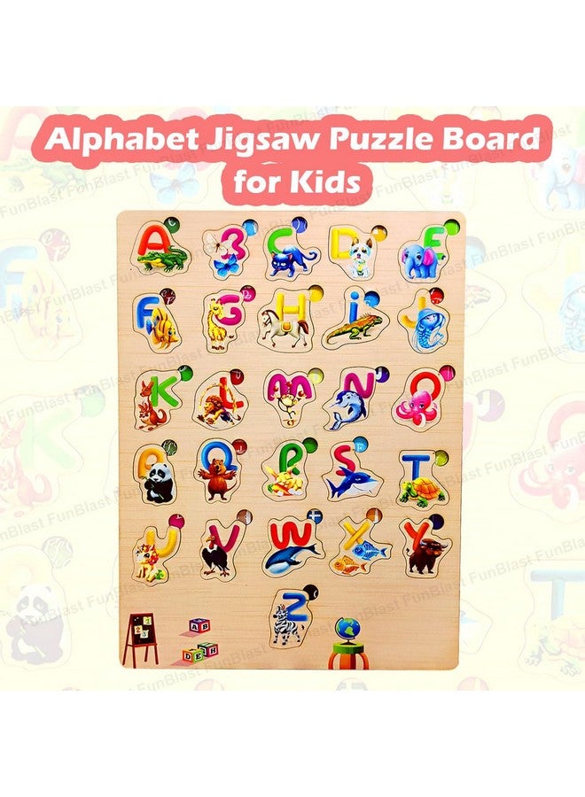 فنبلاست لوحة فن بلاست لتعليم الحروف الأبجدية الكبيرة - لوحة ألغاز تعليمية خشبية ملونة للأطفال، لعبة لوحة الصور المقطوعة لمرحلة ما قبل المدرسة، ألعاب ألغاز للأطفال الصغار من عمر 1 2 3 4 5 سنوات - Image 3