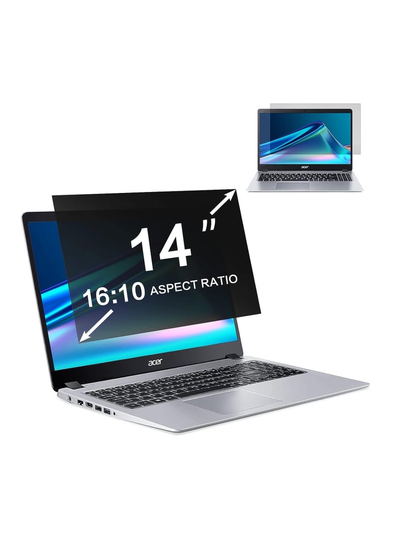 14 Inch Laptop Privacy Screen Filter, for 16:10 Widescreen Monitors -Dell/HP/Acer/Samsung/Lenovo/ASUS/Toshiba, Privacy Screen Anti-Peeping, Anti Blue Light Blocking and Anti Glare - Image 1