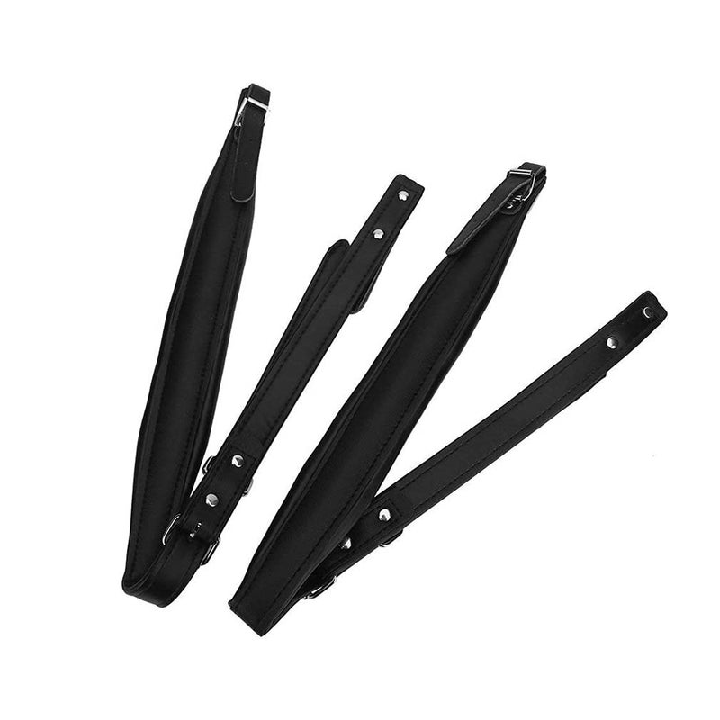 BIBISTORE Soft Leather Adjustable Accordion Shoulder Harness Straps Instrument Accessories (Black) - Image 1
