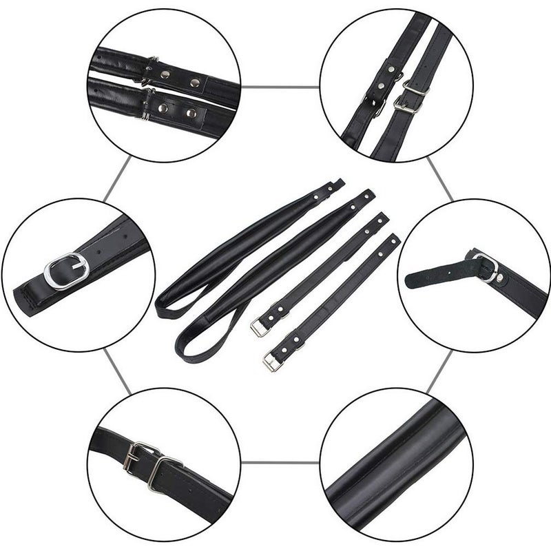 BIBISTORE Soft Leather Adjustable Accordion Shoulder Harness Straps Instrument Accessories (Black) - Image 5