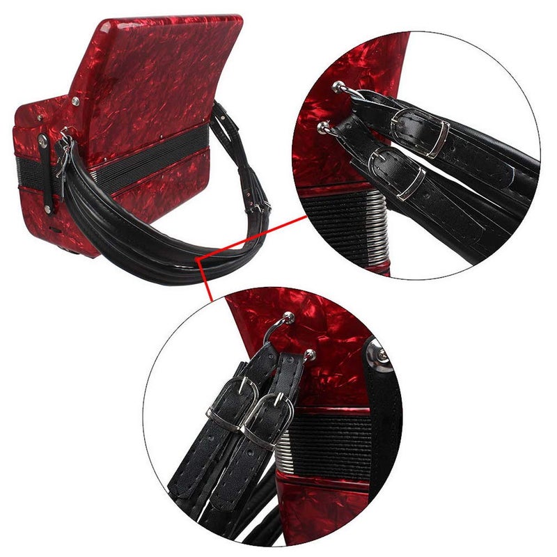 BIBISTORE Soft Leather Adjustable Accordion Shoulder Harness Straps Instrument Accessories (Black) - Image 3