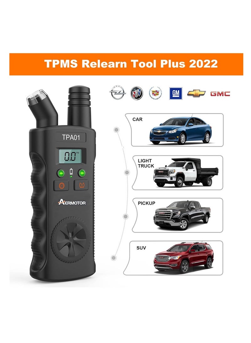 SYOSI أداة إعادة تعلم نظام مراقبة ضغط الإطارات TPA01 من GM، مقياس ضغط الإطارات الرقمي، 150 رطل/بوصة مربعة - إعادة ضبط أجهزة الاستشعار في GM Buick وChevy وCadillac (أسود) - Image 3