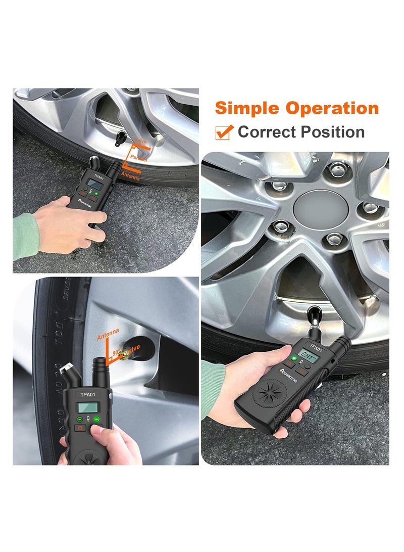 SYOSI أداة إعادة تعلم نظام مراقبة ضغط الإطارات TPA01 من GM، مقياس ضغط الإطارات الرقمي، 150 رطل/بوصة مربعة - إعادة ضبط أجهزة الاستشعار في GM Buick وChevy وCadillac (أسود) - Image 4