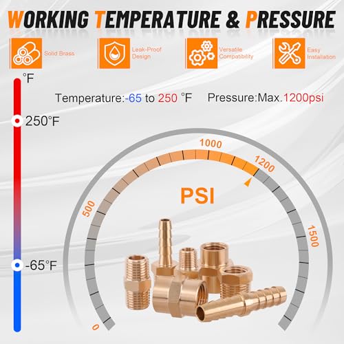Dazakoot 146Pcs Hose Pipe Fitting & Barb Fitting Kit, 56Pcs Hose Pipe Fitting & 50Pcs Barb Fitting & 40Pcs Hose Clamp, Hex Nipple, Reducing Bushing, Reducing Coupling, NPT Coupling, Adapter, Union - Image 5