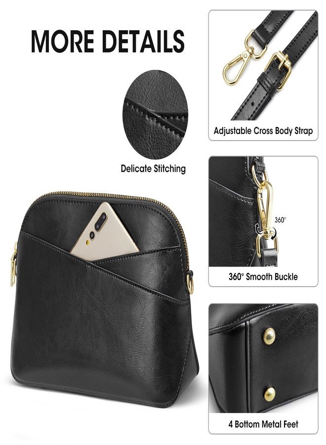 Kattee Leather Crossbody Bags for Women Trendy, Small Purses Handbags Shoulder Bag, Genuine Leather Cross Body Bag for Woman, Black - Image 5