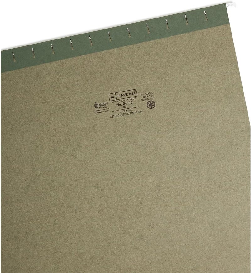 Smead Hanging File Folder, No Tabs, Legal Size, Standard Green, 25 per Box (64110) - Image 3