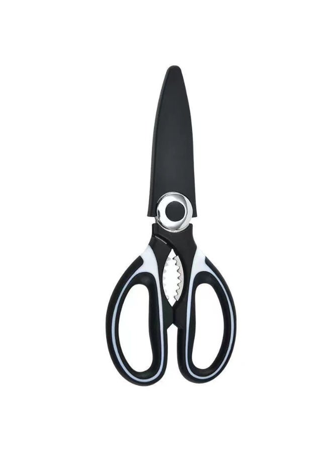 هومستر مقص مطبخ متعدد الوظائف | تصميم متين من الستانلس ستيل 304 | 4 في 1 (قص عظام الدواجن/تقطيع اللحم/فتاحة زجاجات/مزيل قشور السمك) | حاد جدًا ومقاوم للصدأ | أداة طبخ احترافية | مثالي للشواء/تحضير الوجبات | مقبض مريح ضد الانزلاق - Image 3