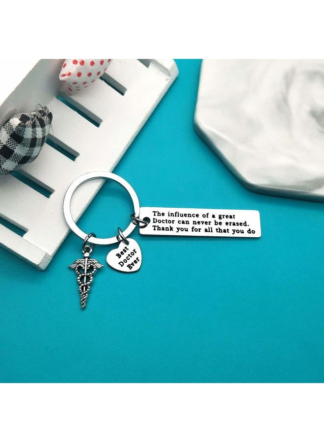 Xiahuyu Doctor Keychain Gift The Influence of A Great Doctor Can Never Be Erased Keychain Best Doctor Ever Gift Thank You Gift for Doctor Christmas Birthday Gift Appreciation Gifts for Doctor, Silver, S - Image 5
