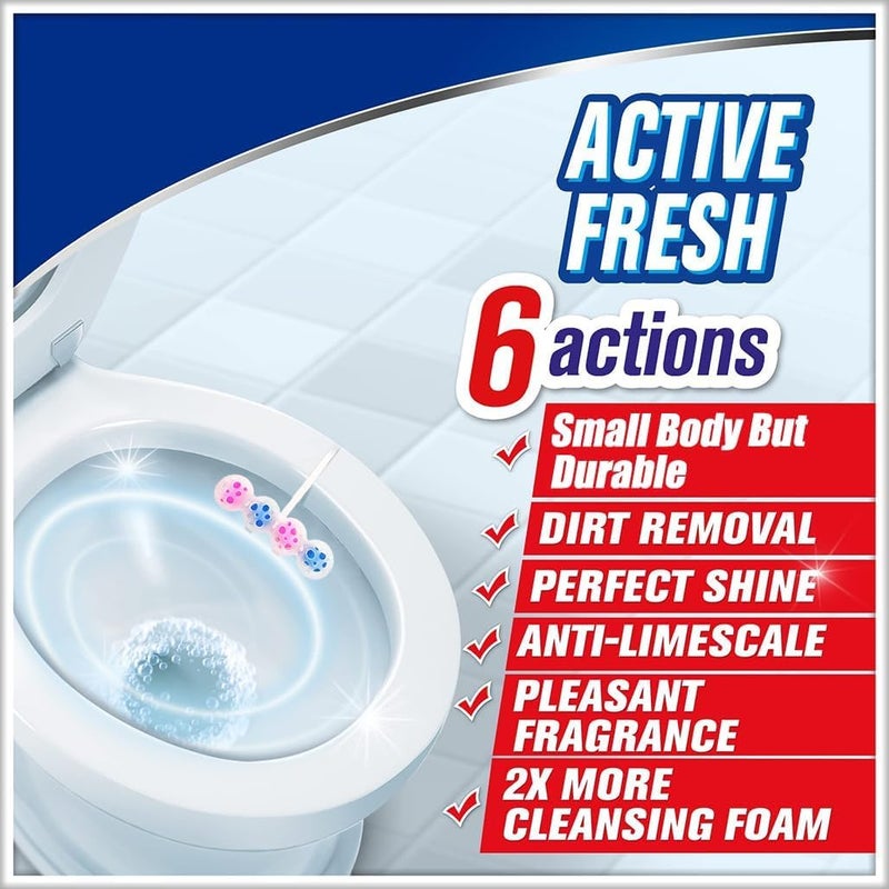 2 Sets of Toilet Bowl Cleaner with Hanger, 4-in-1 Rim Hanger Toilet Cleaner Balls with Air Freshner Effect, Sparkling Cleaning Dirt and Anti-Limescale, Long Lasting Freshness-Random Color - Image 2