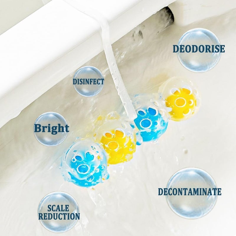 2 Sets of Toilet Bowl Cleaner with Hanger, 4-in-1 Rim Hanger Toilet Cleaner Balls with Air Freshner Effect, Sparkling Cleaning Dirt and Anti-Limescale, Long Lasting Freshness-Random Color - Image 4
