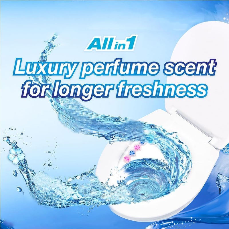 2 Sets of Toilet Bowl Cleaner with Hanger, 4-in-1 Rim Hanger Toilet Cleaner Balls with Air Freshner Effect, Sparkling Cleaning Dirt and Anti-Limescale, Long Lasting Freshness-Random Color - Image 3