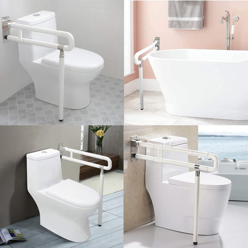 BATH GURU U Shape Heavy Duty High Grade ABS and Stainless Steel Grab Bar Safety Rail Handle for Senior Citizen Wall Mounted Grab Bar for Toilet Bathroom Bathtub (60 CM X 70 CM) - Image 5