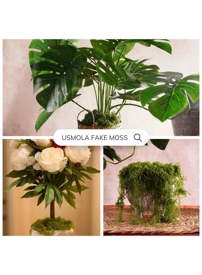 USMOLA 3.5OZ Fake Moss for Plants Indoor - Artificial Moss for Table Centerpieces, Fairy Gardens, Terrariums - Realistic Faux Grass for Wedding Christmas Party Decor (Natural Green) - Image 5