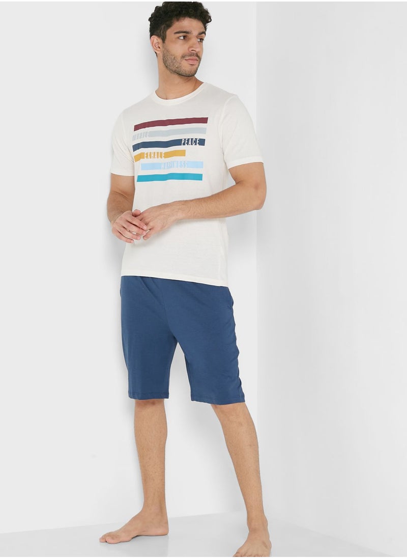 Seventy Five - Inhale Exhale Pyjama Shorts Set - Image 1