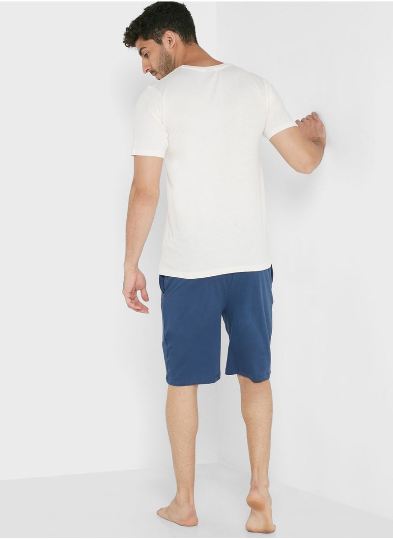 Seventy Five - Inhale Exhale Pyjama Shorts Set - Image 1