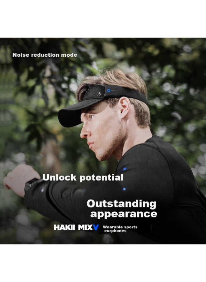Hakiimix V Wireless Sports Bluetooth Headphones, True Wireless Non-In Air Conduction, Running Fitness Long Battery Life, Sun Protection Visor Sun Hat - Image 2
