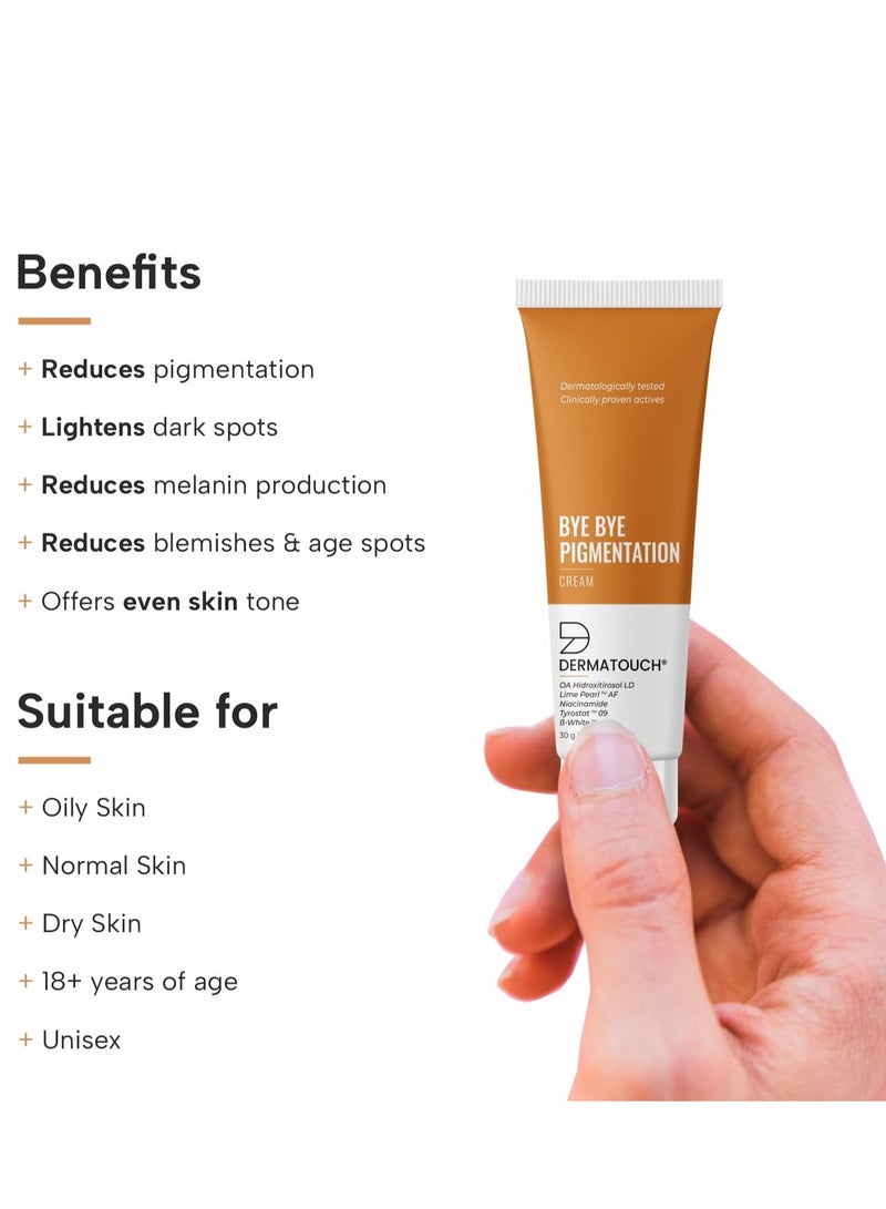 DERMATOUCH Bye Bye Pigmentation Removal Cream For Women/Men With Niacinamide Lime Pearl & Bwhite 30G - Image 2