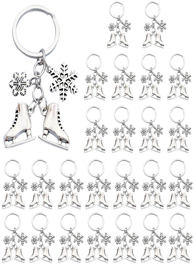 iMagitek 25 Pcs Skating Keychains Skates Snowflake Keychain Ice Skating Skate Lover Keychain - Image 1