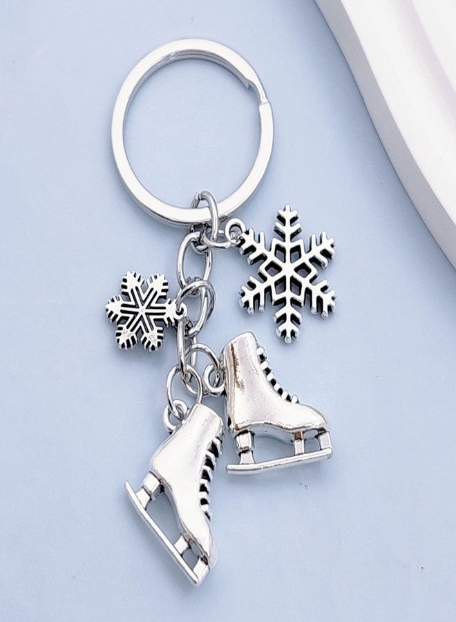 iMagitek 25 Pcs Skating Keychains Skates Snowflake Keychain Ice Skating Skate Lover Keychain - Image 4