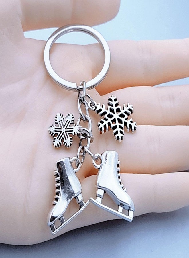 iMagitek 25 Pcs Skating Keychains Skates Snowflake Keychain Ice Skating Skate Lover Keychain - Image 3