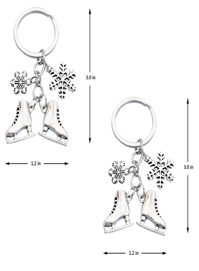 iMagitek 25 Pcs Skating Keychains Skates Snowflake Keychain Ice Skating Skate Lover Keychain - Image 2