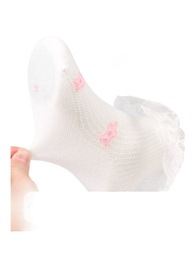 Barbie Girls' Socks, Summer Thin Style, Children'S Cotton Socks, Baby White Lace Short Socks, Girls' Mesh Socks, 22-24 - Image 3