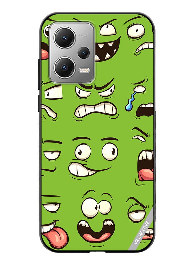 VR CREATIVE Protective Case Cover For Xiaomi Redmi Note 12 Green Faces Design Multicolour - Image 1