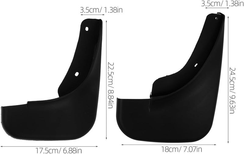 Garneck 4pcs Car Tire Mudguard Mud Flaps Set Soft Rubber Splash Guards Compatible with 2003 Compact Sedan Wheels Exterior Mud Protector for All-Season Use - Image 2