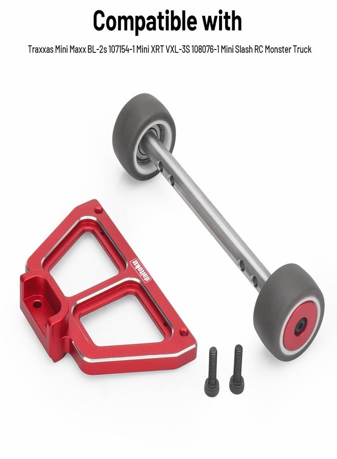 daitoku RC Wheelie Bar Aluminum Wheelie Bar Upgrade Parts for Traxxas Mini Maxx BL-2s 107154-1 Mini Slash XRT VXL-3S 108076-1 - Red - Image 2