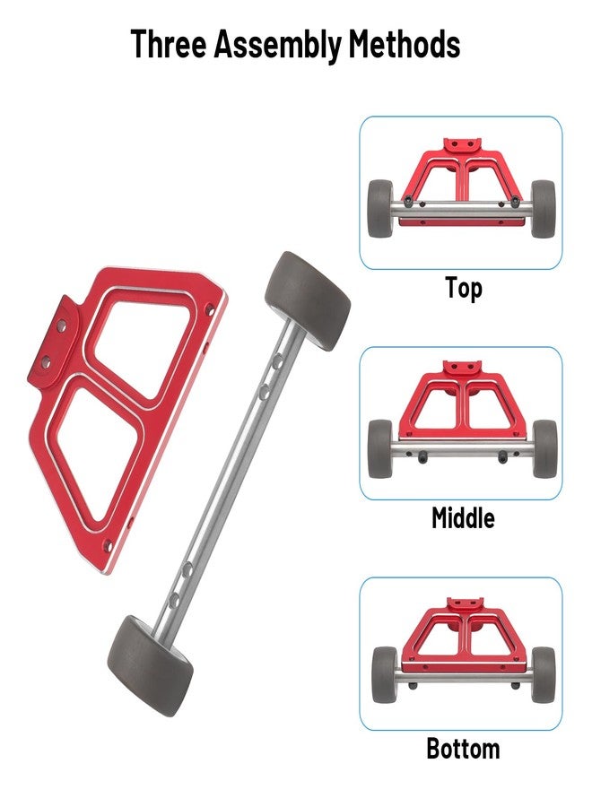 daitoku RC Wheelie Bar Aluminum Wheelie Bar Upgrade Parts for Traxxas Mini Maxx BL-2s 107154-1 Mini Slash XRT VXL-3S 108076-1 - Red - Image 5