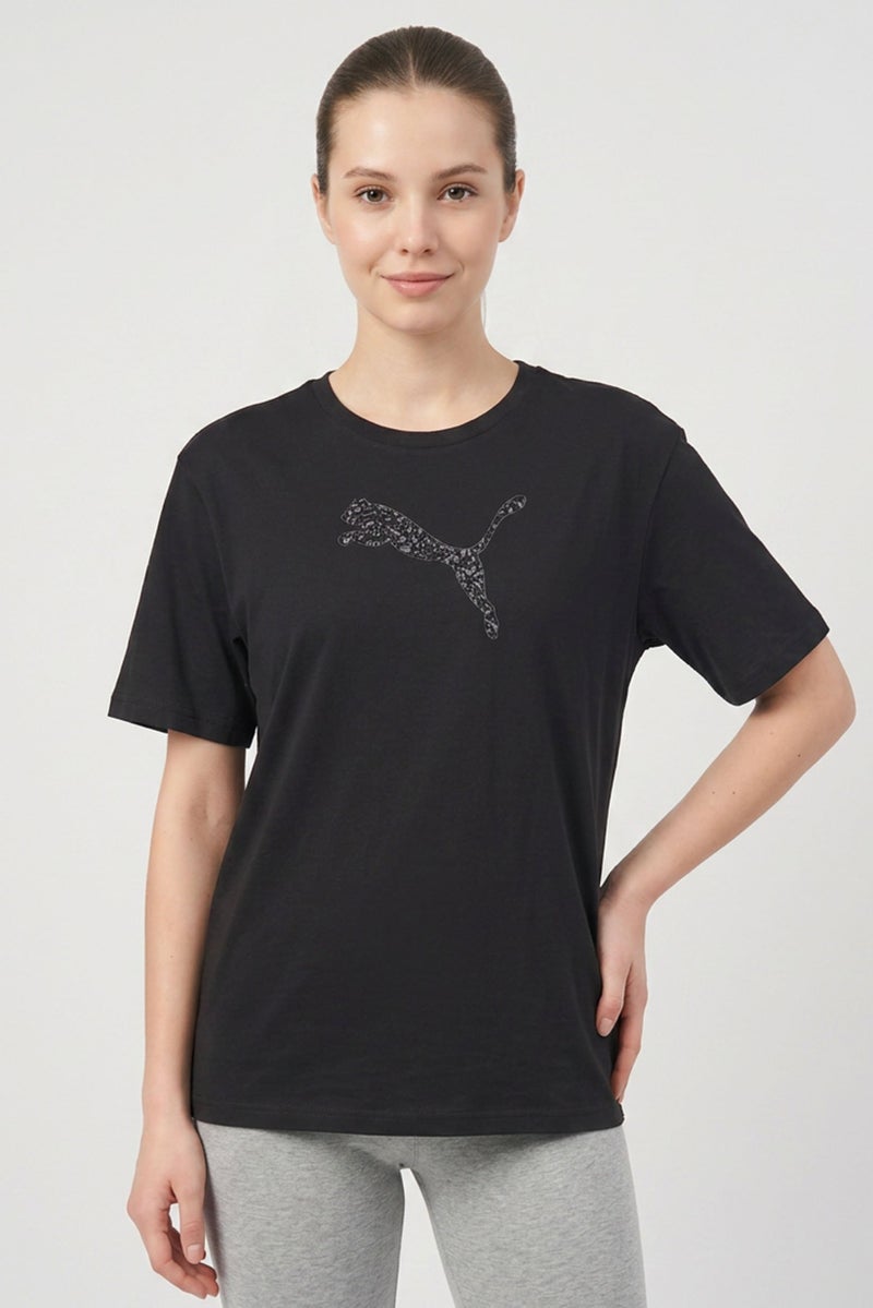 PUMA Women Relaxed Fit Short Sleeve Outdoor T-Shirt, Black - Image 1