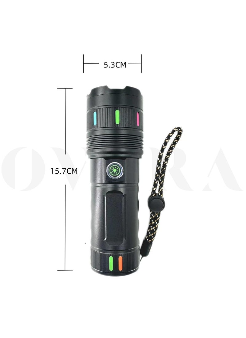 OVERA overa Torches Led Super Bright Rechargeable Torch Powerful Torch Light with Zoomable 4 Modes Zoomable IPX5 Brightest Torch for Camping Emergency  - Image 3