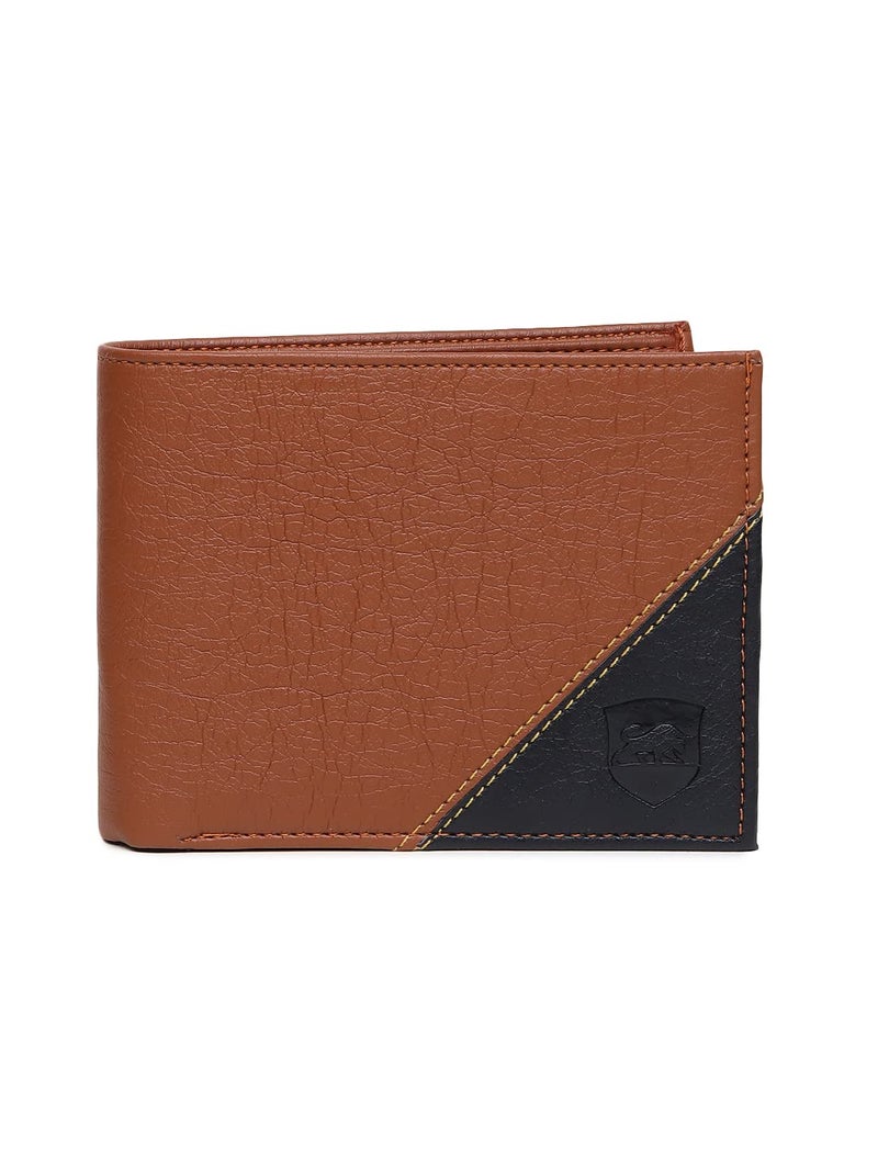 SAMTROH Men’s PU Leather Wallet with Snap Closure | Stylish Bi-Fold Wallet with 2 Compartments, Slim Design & Durable Finish | Ideal Purse for Men and Boys Everyday Use (Tan) - Image 1