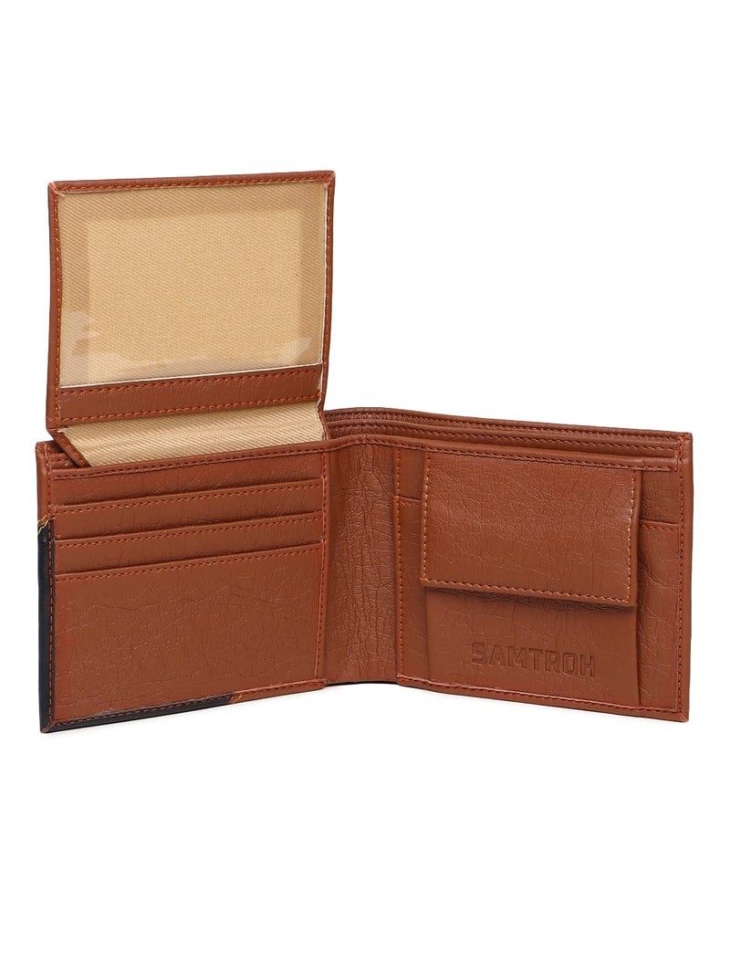 SAMTROH Men’s PU Leather Wallet with Snap Closure | Stylish Bi-Fold Wallet with 2 Compartments, Slim Design & Durable Finish | Ideal Purse for Men and Boys Everyday Use (Tan) - Image 4