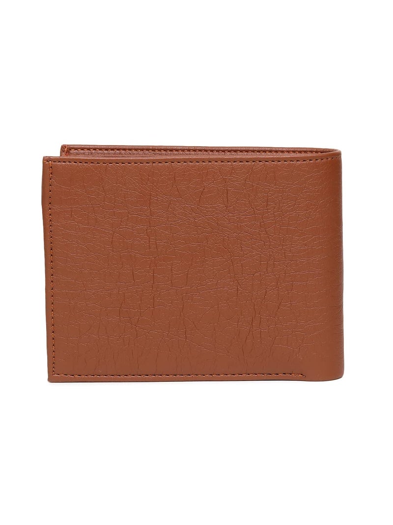 SAMTROH Men’s PU Leather Wallet with Snap Closure | Stylish Bi-Fold Wallet with 2 Compartments, Slim Design & Durable Finish | Ideal Purse for Men and Boys Everyday Use (Tan) - Image 5