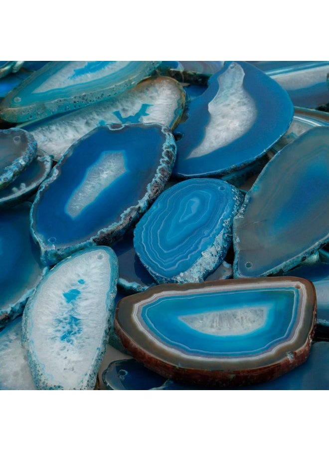 mookaitedecor Polished Agate Slices Geode Top Drilled Pendant Slice For Jewelry Making Pack Of 12  - Image 4